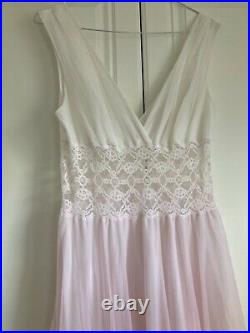 Long lavish vintage pink white tuelle slip dress vintage amazing Sz8/10