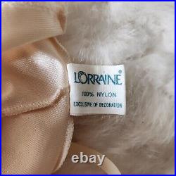 Lorraine Womens Tall Vintage Beige Satin Lace Slip Dress-Size 32 Tall/Small