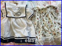 Lot Vintage Infant Girl Dresses Apron Bonnet Slip Bloomers Coat Sz NB-24 mos