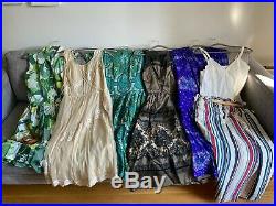 Lot of 7 Vintage 1940's-1980's Womens Dresses, skirt, slips + thin leather belt