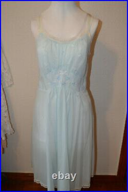 Lot of Five Vintage Slip Dresses Lingerie Full Slip Pastels 60's Soft Sz 30-36