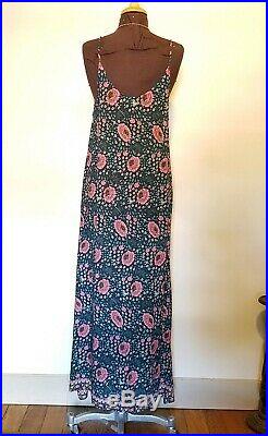Lovely Natalie Martin Heather Slip Dress Vintage Flowers Blue Pink XS S
