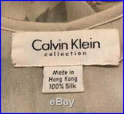 Lovely! Vintage Real Calvin Klein8taupe, Grey, Rust Chiffon Slip Dress