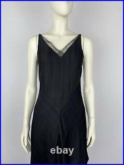 Lover Dress Vintage Style Size 6 AU / US 2 Black New With Tags Slip Midi 90's