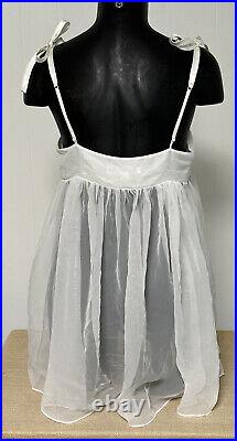 M VINTAGE VICTORIA'S SECRET Long WHITE GORGEOUS BRIDAL LACE SLIP SUIT DRESS WED