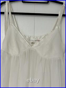 M VINTAGE VICTORIA'S SECRET Long WHITE GORGEOUS BRIDAL LACE SLIP SUIT DRESS WED