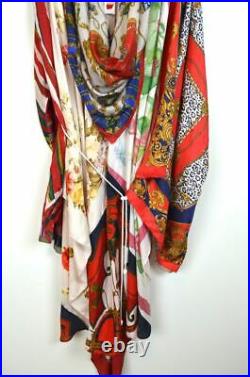 MARINE SERRE Future Wear Vintage Silk Foulard Scarf Asymmetric Draped Dress OS