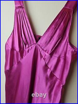 MAXI SATIN SLIP DRESS Womens L Glam Sexy Nightgown FREDRICKS OF HOLLYWOOD