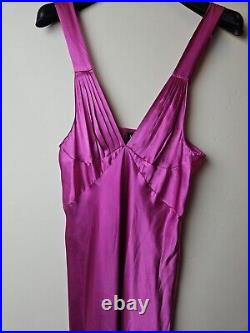 MAXI SATIN SLIP DRESS Womens L Glam Sexy Nightgown FREDRICKS OF HOLLYWOOD