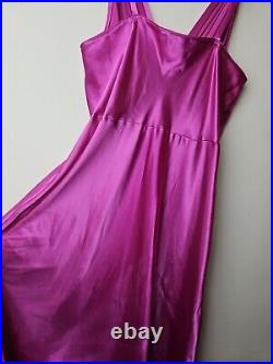 MAXI SATIN SLIP DRESS Womens L Glam Sexy Nightgown FREDRICKS OF HOLLYWOOD