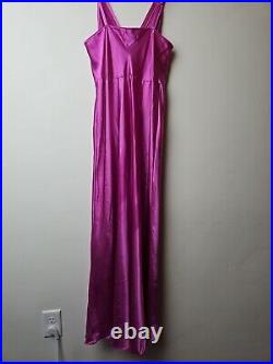 MAXI SATIN SLIP DRESS Womens L Glam Sexy Nightgown FREDRICKS OF HOLLYWOOD