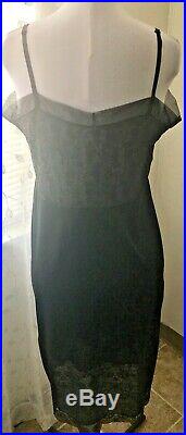MINT Vintage Van Raalte 42 Bust Opaquelon Wide Lace Sheer Full Dress Slip