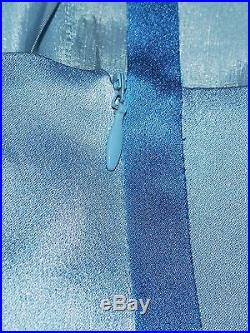 MOSCHINO Light Blue Slip Dress SIZE 8 Vintage 90s Contrast Trim Cheap & Chic
