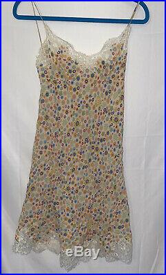 MOSCHINO Vintage Floral Lace Babydoll Slip Dress Sz 6