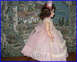 Madame Alexander Vintage Elise Doll 16 Tall Tagged Pink Long Dress Slip