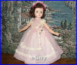 Madame Alexander Vintage Elise Doll 16 Tall Tagged Pink Long Dress Slip