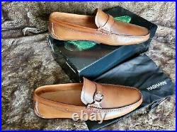 Magnanni Men's Dallas Size 12 Tan Leather Slip-on Loafers