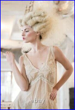 Magnolia Pearl Lille Ballett Slip Dress Nude Cotton Silk Vintage Lace damage