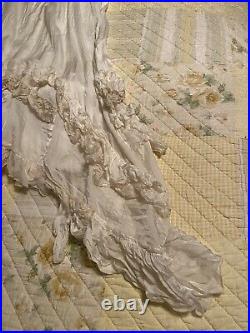 Magnolia Pearl Vintage Silk Ruffled Slip Dress