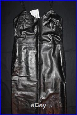 Maison Martin Margiela NEW Rare Vintage Archive Black Leather Slip Dress 42 IT