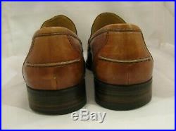 Mauri Vintage Brown Leather/alligator Men's Slip On Dress Shoes 9