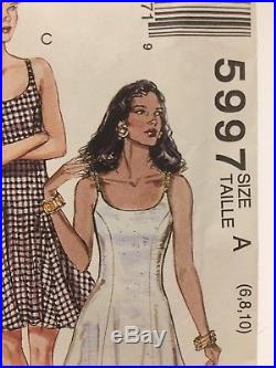 Mccall's Misses Slip Dress Pattern 5997 Size A (6,8,10) Uncut 1992 Vtg