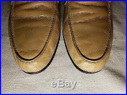 Men's Vintage GUCCI Soft Light Tan Leather Slip on Loafer Shoes 45.5 11/11.5