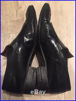 Men's YSL Loafers Vintage Saint Laurent Slip On Shoes Fringe Black Dress Shoe 10