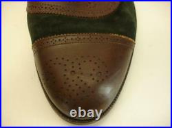 Mens 9 D M Cole Haan Hand Made in Italy Black Brown Brogue Shoes Loafers Slip-On