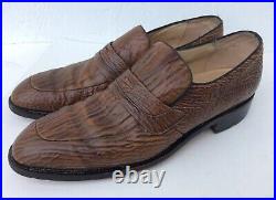Mens Exotic Sharkskin Unique Vintage Davids Slip On Loafers Shoes Sz 10.5 B