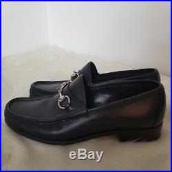 Mens Gucci Horsebit Loafers Dress Shoes Sz 9D Designer Vintage Leather Slip Ons