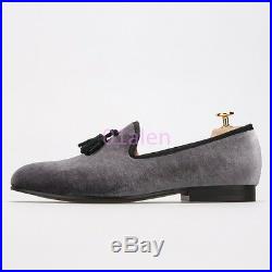 Mens Pointy Toe Tassel Slip On Loafers Dress Vintage Retro Spring Shoes Prom NEW