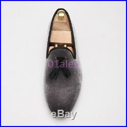 Mens Pointy Toe Tassel Slip On Loafers Dress Vintage Retro Spring Shoes Prom NEW