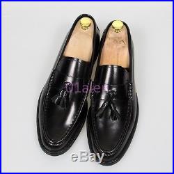 Mens Tassel Slip On Loafers Leather Flat Dress Vintage British Style Shoes Flats