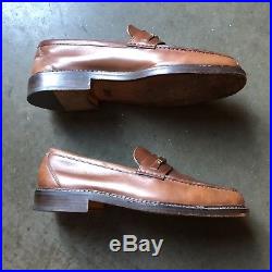 Mens Vintage Gucci Jordaan Light Brown Leather Slip On Loafer Dress Shoes Sz 8.5