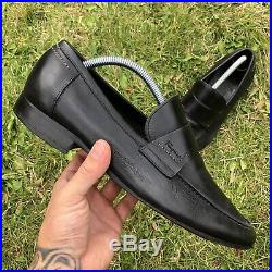 Mens Vintage SALVATORE FERRAGAMO Leather Slip On Loafer Dress Shoe Black UK8