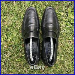 Mens Vintage SALVATORE FERRAGAMO Leather Slip On Loafer Dress Shoe Black UK8