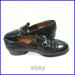 Mens vintage Gucci horse bit loafers size 9 D Black Slip On Shoes 1362