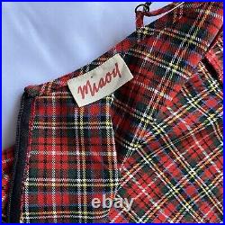 Miaou Viki Red Tartan Sleevless Slip Dress Straps 90s Vintage Grunge Size Small