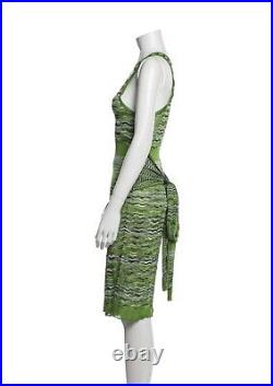 Missoni DRESS Classic Sun Green Knit Wrap Body Con W Built In Slip VINTAGE Y2k M