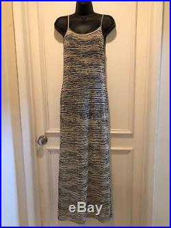 Missoni Rare Vintage 80s Brown Label Nude And Black Maxidress With Slip Size 42