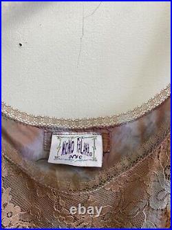 Momo Falana Tie Dye Lace Slip Dress Reworked Vintage XS/S Read Measurements EUC