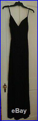 Monique lhuillier black silk slip dress Vintage size 10 approx size 2-4