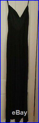 Monique lhuillier black silk slip dress Vintage size 10 approx size 2-4