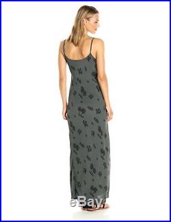 Monrow Women's Tropical Bias Slip Dress, Vintage Black, XS