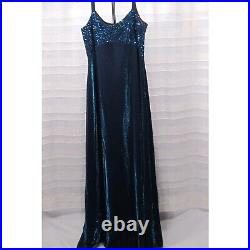 Morgan & Co. Vintage 90s Sparkly Dark Teal Prom Homecoming Formal Dress 7/8