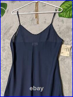 NATORI Women Vintage 1960s Slip Dress Brand New Sleeveless Sheer Blue L (12-14)