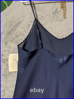NATORI Women Vintage 1960s Slip Dress Brand New Sleeveless Sheer Blue L (12-14)