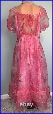 NEW Glossy Organza & Chiffon Dress NEW Puff Sleeves 3X Babydoll Selkie Style