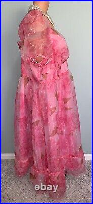 NEW Glossy Organza & Chiffon Dress NEW Puff Sleeves 3X Babydoll Selkie Style